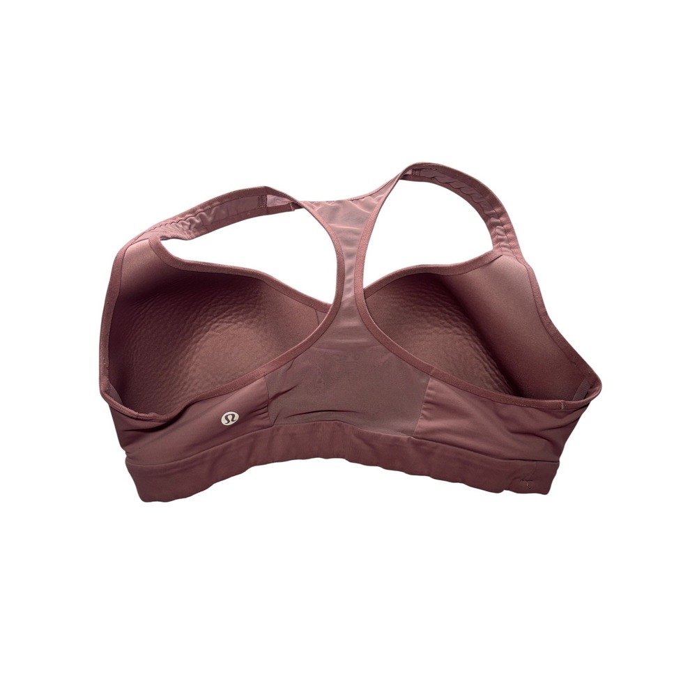 Lululemon Racerback Sports Bra Mauve Pink Size 10 Molded Cups Mesh Panel - Picture 3 of 6
